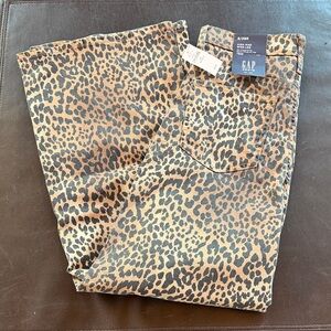 NWT GAP Cheetah Print High Rise Wide Leg - Brown and Black Pants(Size 8/29 R)